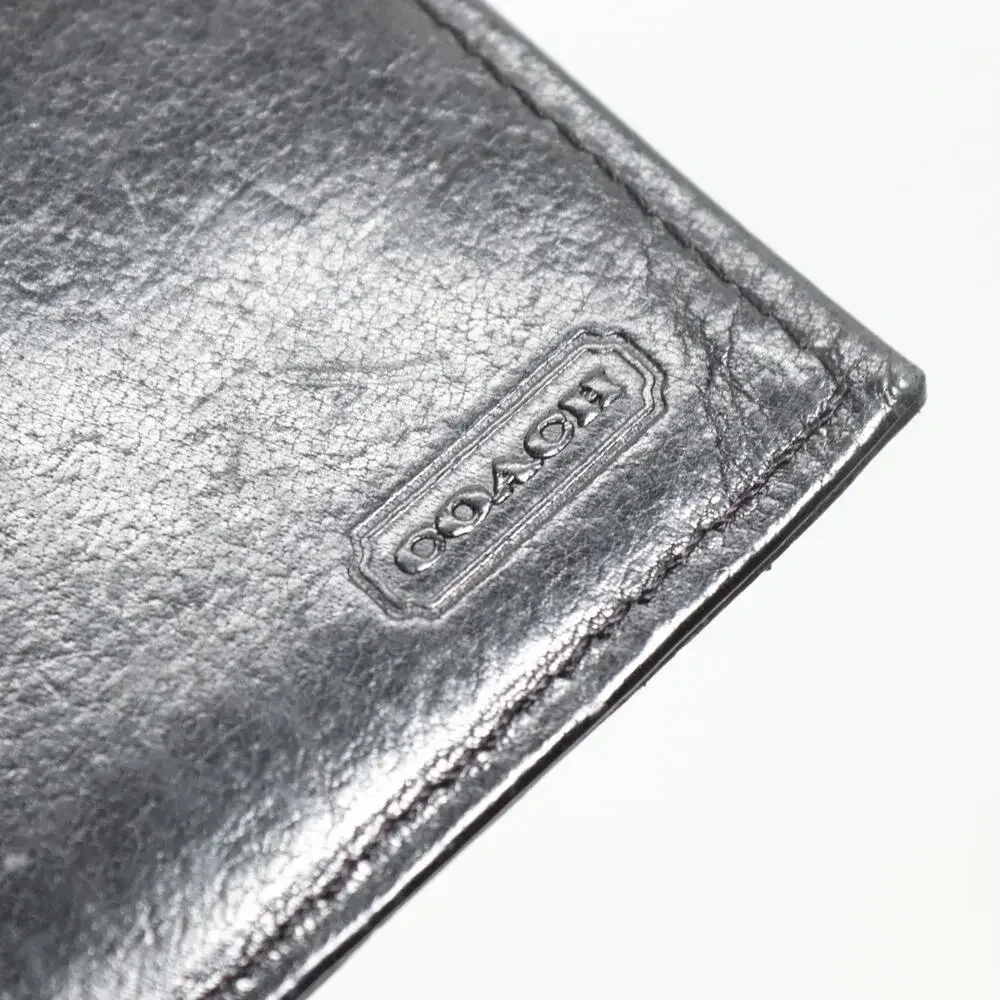 Vintage Coach Clutch Wallet Black Leather Envelope Trifold ID Cards Coin Sleek